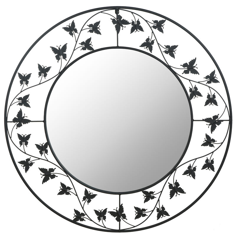 Matte Black Metal Wall Mirror