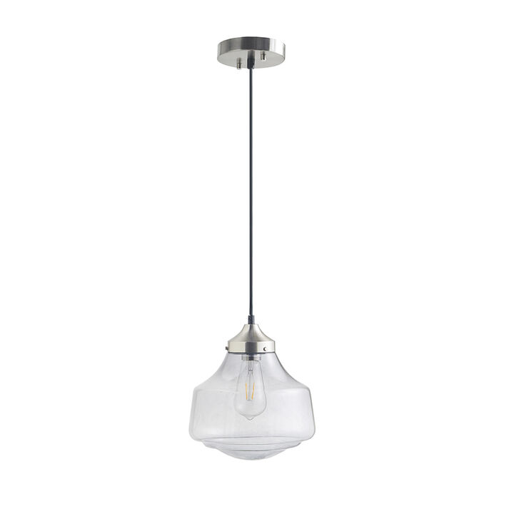 Gracie Mills Zane Bell-Shaped Glass Pendant Light