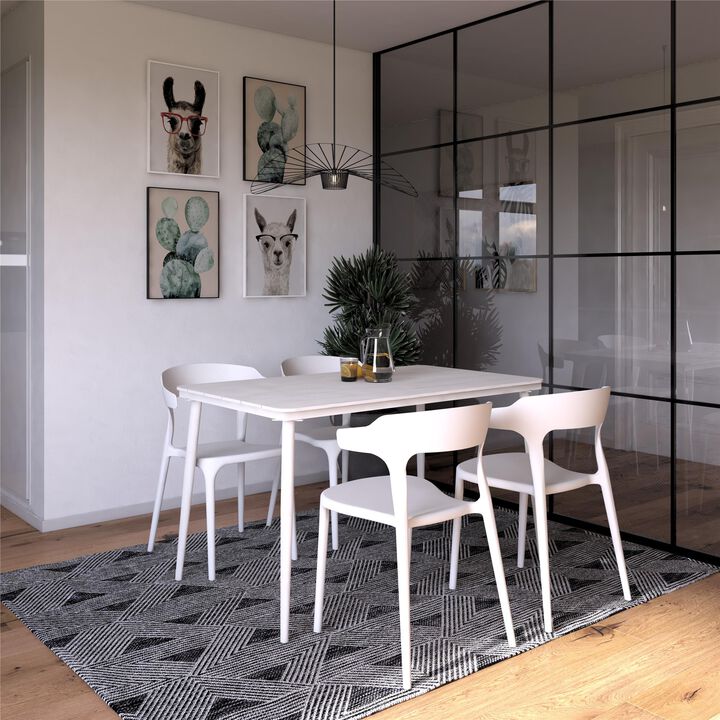 Novogratz Poolside Gossip, April 50" x 29" Rectangular Indoor/Outdoor Dining Table, Charcoal