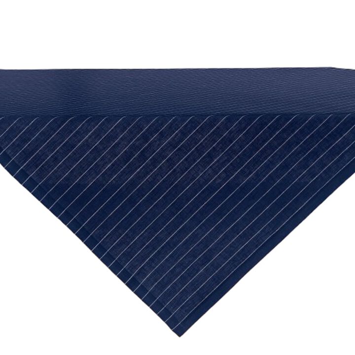 Solino Home 100% Pure Linen Table Throw 52 x 52 Inch | Pinstripe for Valentines