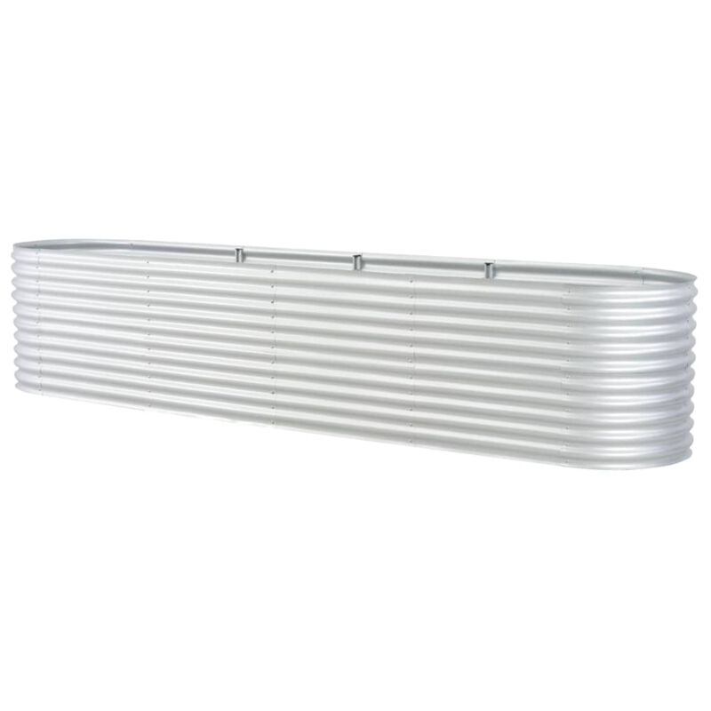 vidaXL Garden Raised Bed 157.4"x31.4"x31.8" galvanized Steel Silver