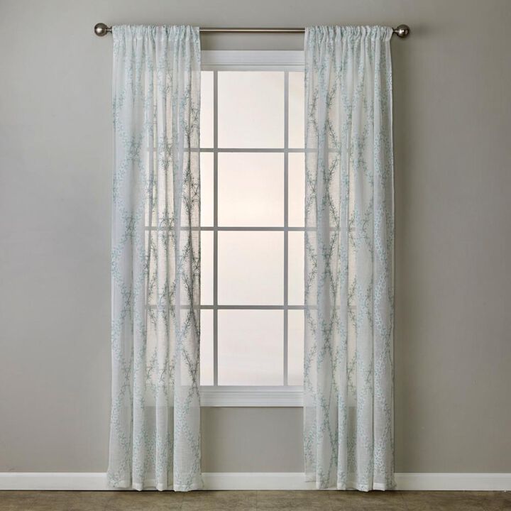 SKL Home By Saturday Knight Ltd Diamond Vine Window Curtain Panel - 52X84", White
