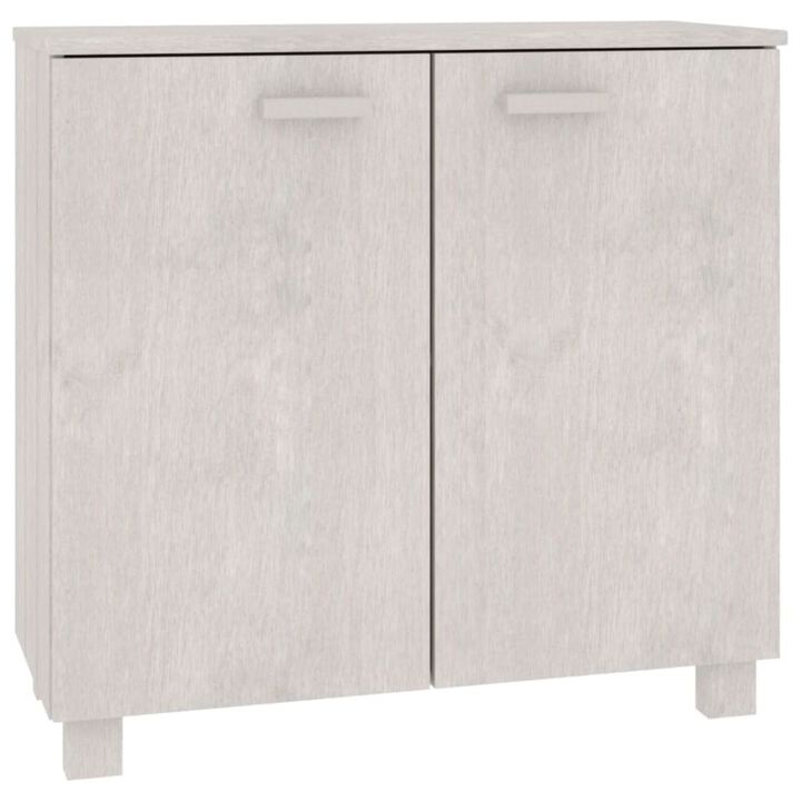vidaXL Sideboard White 33.5"x13.8"x31.5" Solid Wood Pine