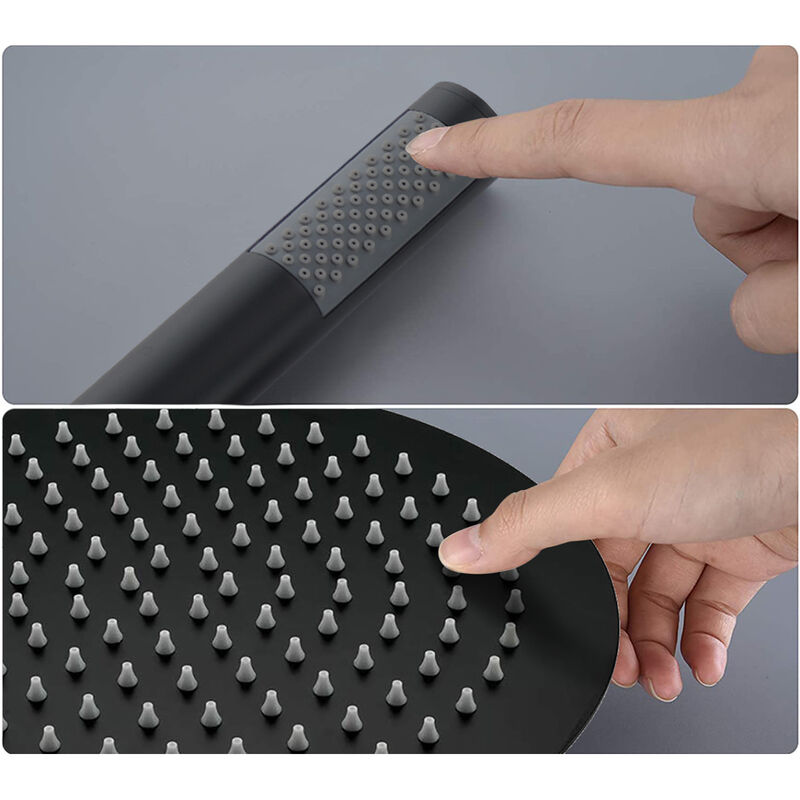 10" Matte Black Roud Rain Shower Head And Handheld Shower Head Set