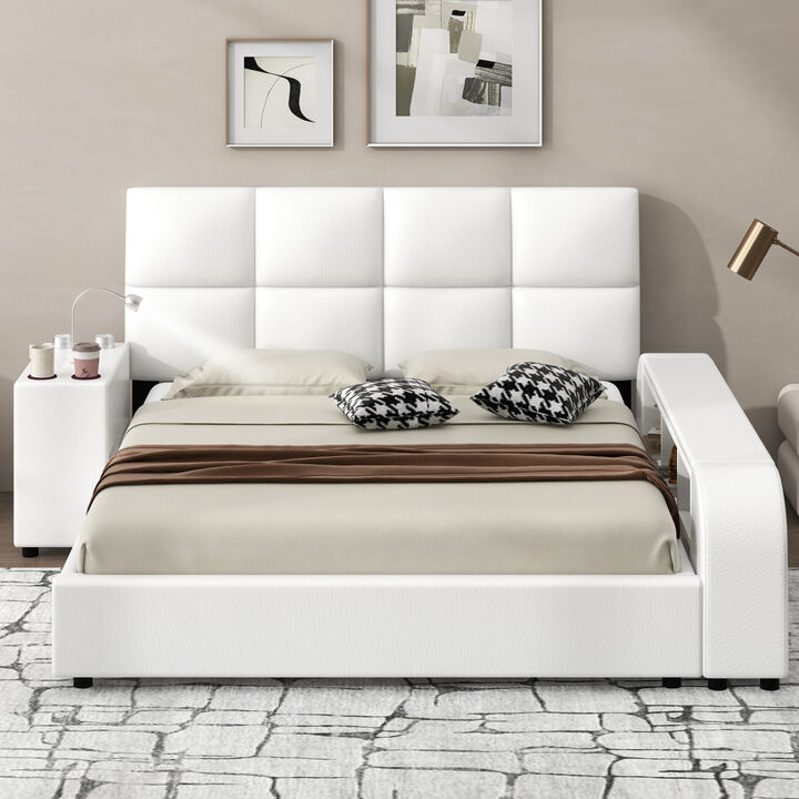 Streamdale Queen Upholstered Bed with Nightstand & Storage