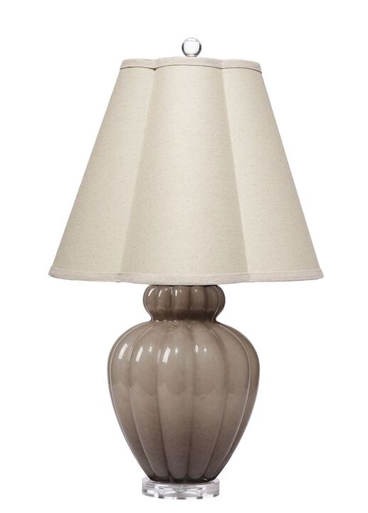 Agnes Glass Table Lamp-Taupe