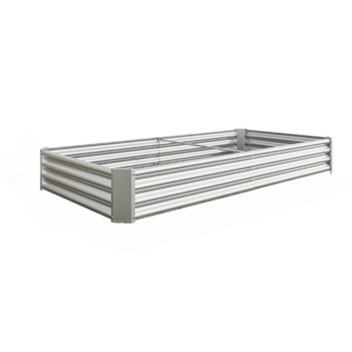 Hivvago Rectangular Metal Raised Planter Outdoor Garden Plant Vegetable Bed
