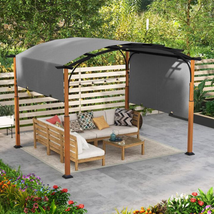 Hivvago 10 x 12 FT Outdoor Retractable Pergola with Retractable Canopy for Patio