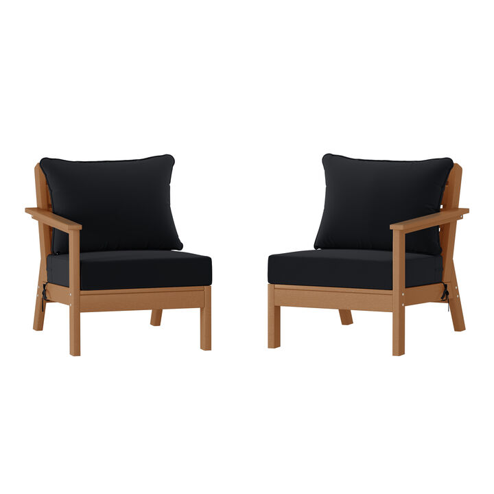 WestinTrends Outdoor Patio HDPE Loveseat Sofa with Patio Cushions