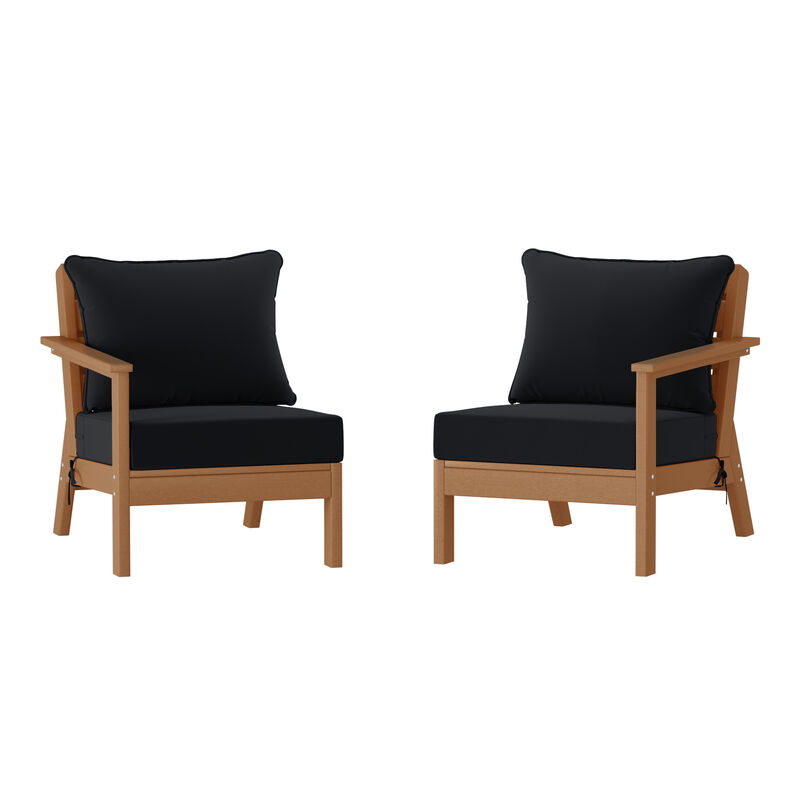 WestinTrends Outdoor Patio HDPE Loveseat Sofa with Patio Cushions