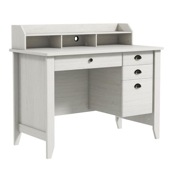 Hivvago Vintage Computer Desk with Storage Shelves and 4 Drawers