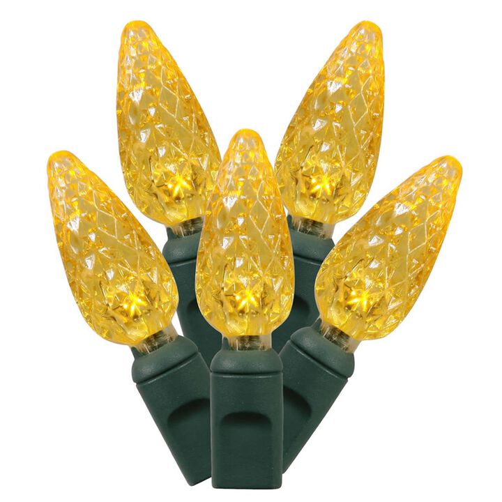Vickerman  100Lt LED Bulb Yellow & Green Wire C6 End Connecting 4 in. x 34 ft. LED Bulb