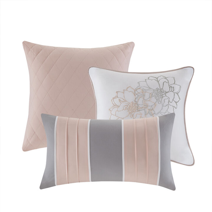 Gracie Mills Glenda 6-Piece Floral Printed Duvet Cover Set