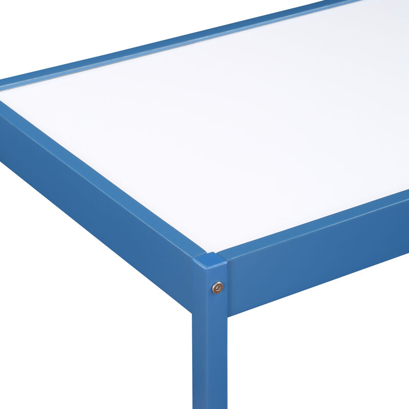 Gibson 3-Piece Dry Erase Kids Table & Chair Set, Dark Blue