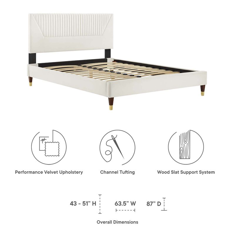 Modway - Yasmine Channel Tufted Performance Velvet Full Platform Bed