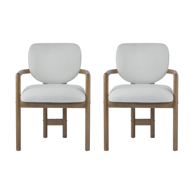 Merax Rubber Wood Dining Chairs Arm Chairs 2 Pieces