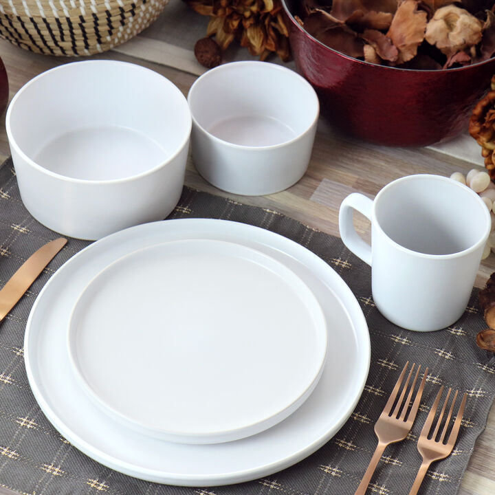 Elama Luxmatte White 20 Piece Dinnerware Set