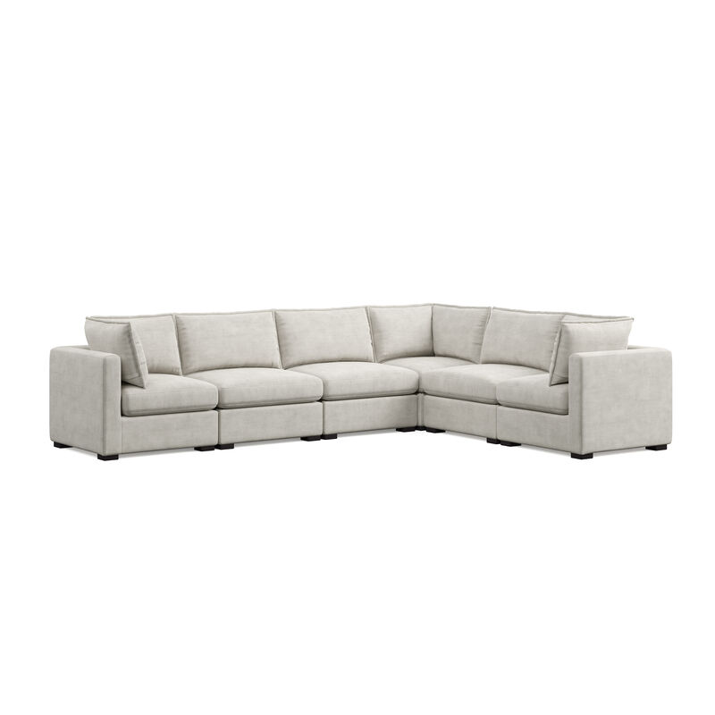 Bennett 6 Piece Flange Seam Modular Sofa  - Tan Twill