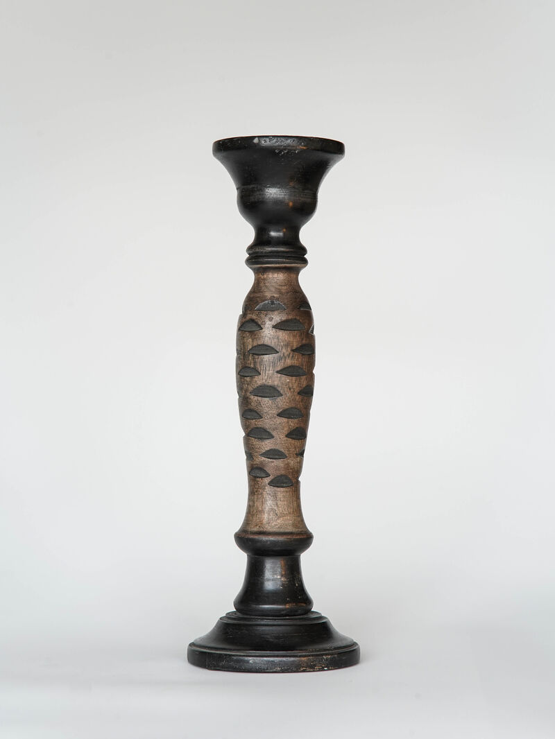 BBH Homes Traditional Dark Polish Eco-friendly Handmade Mango Wood Set Of One 15" Pillar Candle Holder