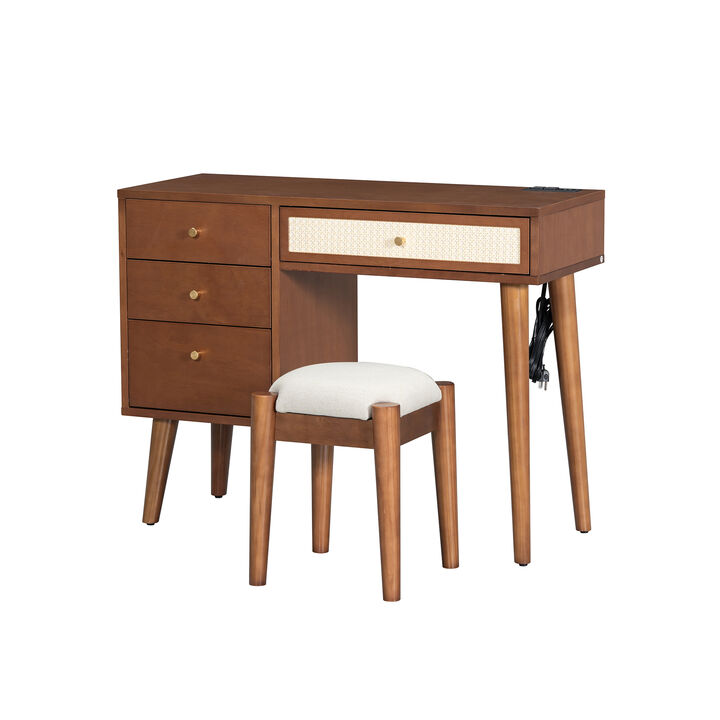Merax Bohemian Style Makeup Vanity Stool Set