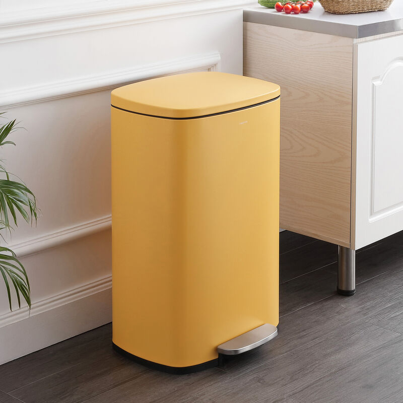 Connor Rectangular Trash Can with Soft-Close Lid and FREE Mini Trash Can