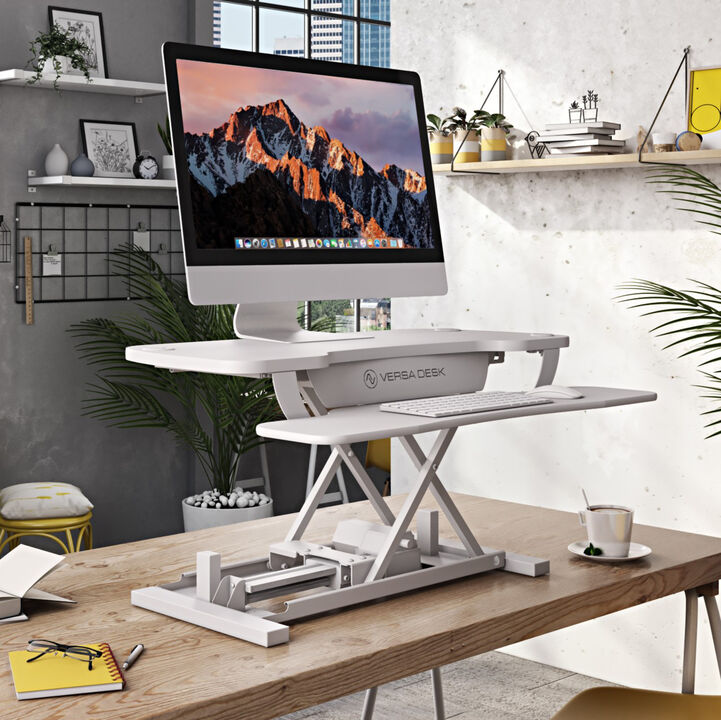 VersaDesk PowerPro® 36"W Electric Adjustable Standing Desk Converter, White