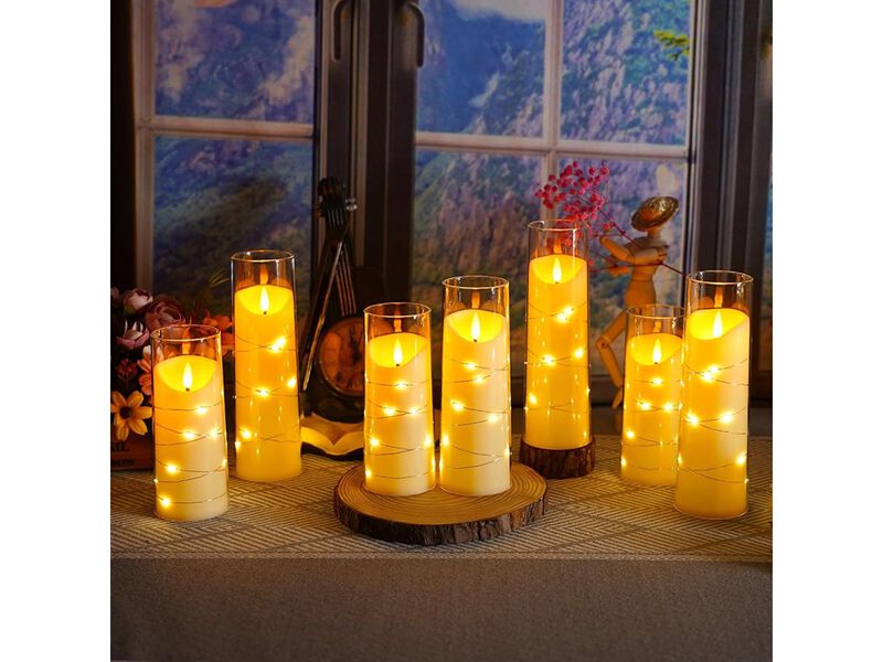 Eebuss Flameless Candles,Pack of 9 Battery Operated Candles