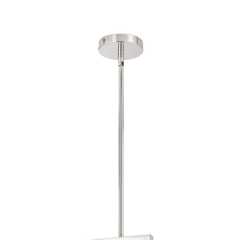 Pendant with Cylindrical Rotatable Glass Shade, Chrome - Benzara