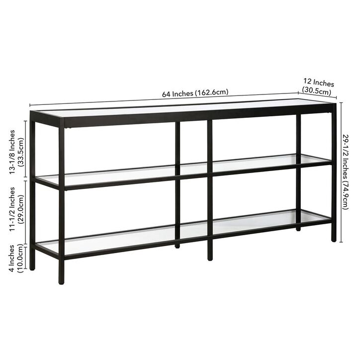 Hudson&Canal Alexis 64'' Wide Rectangular Console Table in Blackened Bronze