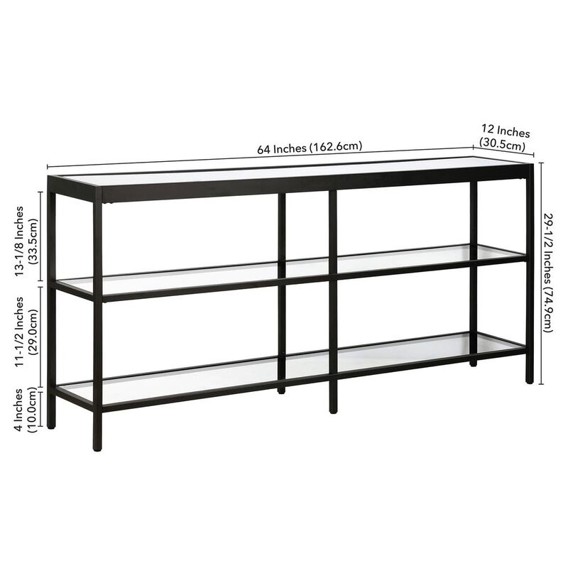 Hudson&Canal Alexis 64'' Wide Rectangular Console Table in Blackened Bronze