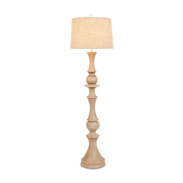 Lux Lighting Emma 63 polyresin distressed beige floor lamp, 1 pack