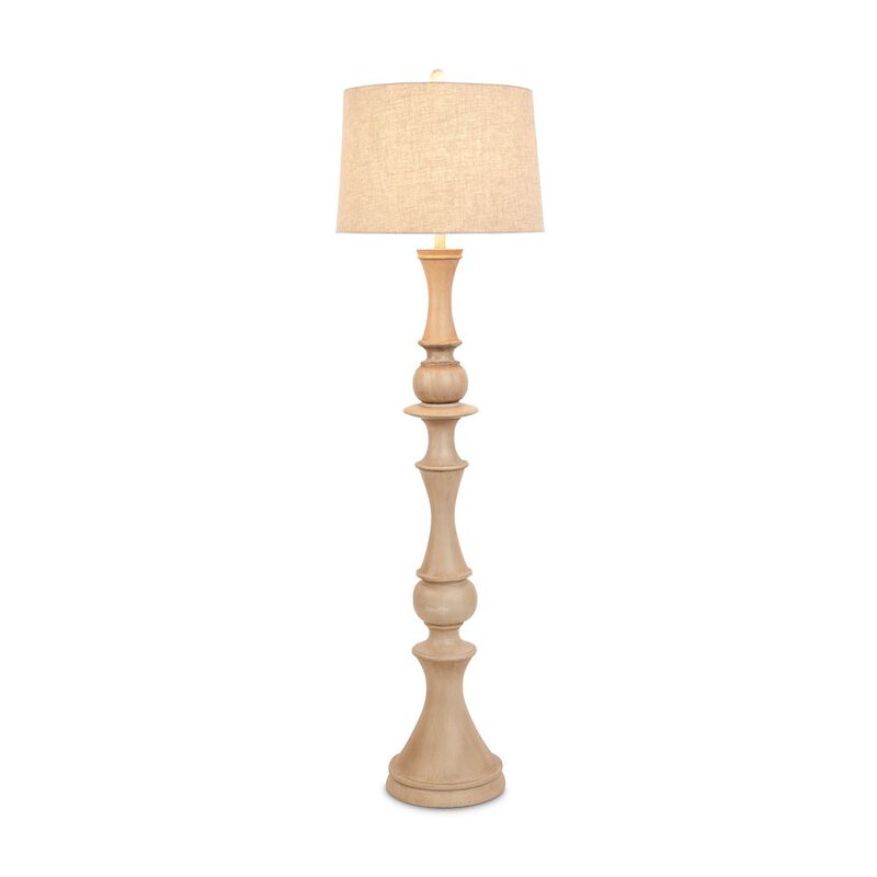 Lux Lighting Emma 63 polyresin distressed beige floor lamp, 1 pack