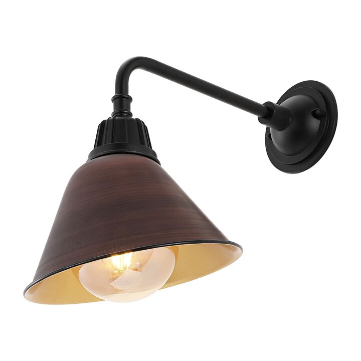 Croydon Farmhouse Industrial Indoor/Outdoor Iron LED Gooseneck Arm Outdoor Sconce