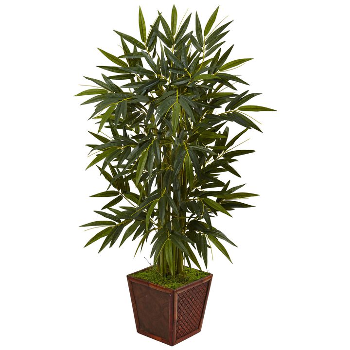 Hivvago 4 Feet Bamboo Tree in Bamboo Square