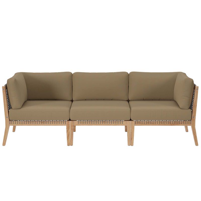 Modway - Clearwater Outdoor Patio Teak Wood Sofa