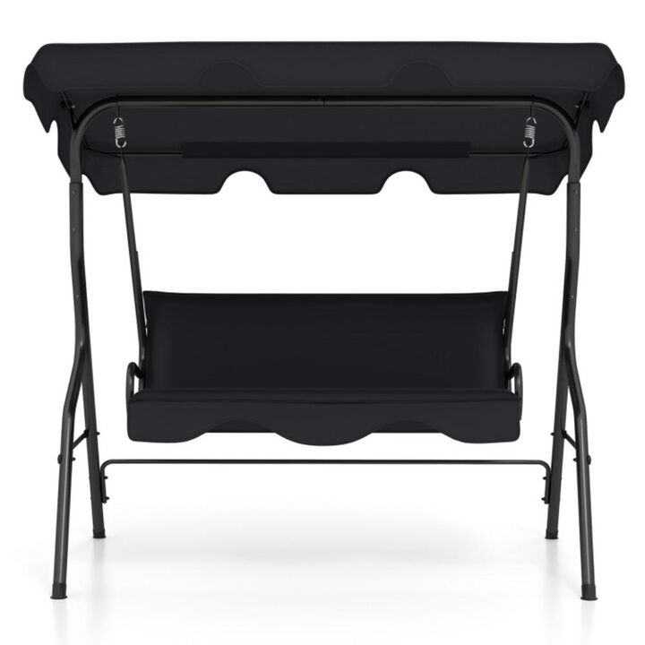 Hivvago 3 Seat Outdoor Patio Canopy Swing with Cushioned Steel Frame