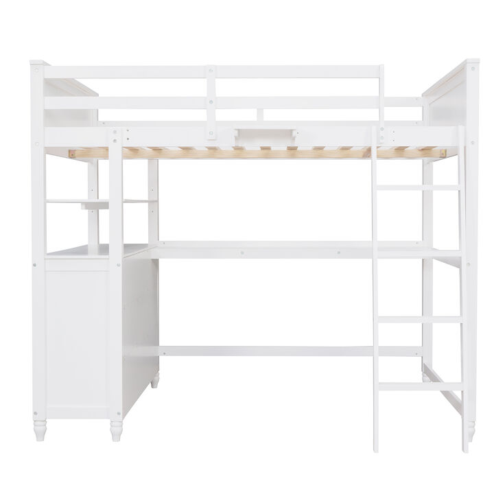Merax Loft Bed with Drawers and Desk