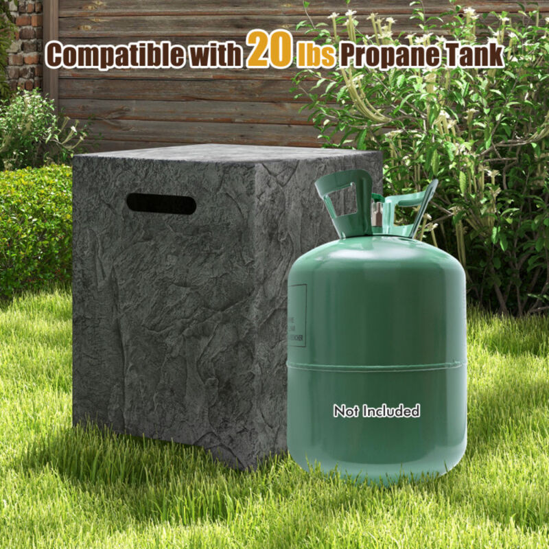 50 000 BTU Fire Pit Table Set with Hideaway Tank Holder and Lava Rocks