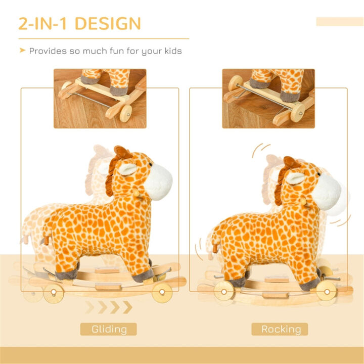 Baby Rocking Horse for Children 3-6 Years, Soft Plush Ride-On Toy for Toddlers