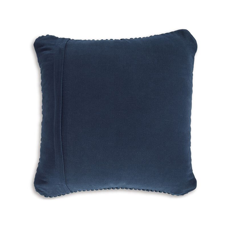 Ako Accent Pillow Set of 4, 20 Inch Square, Handwoven Navy Blue Cotton -