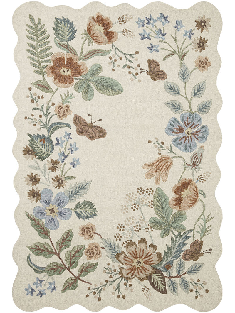 Silhouette SIH-02 Cream 3''6" x 5''6" Rug by Rifle Paper Co.