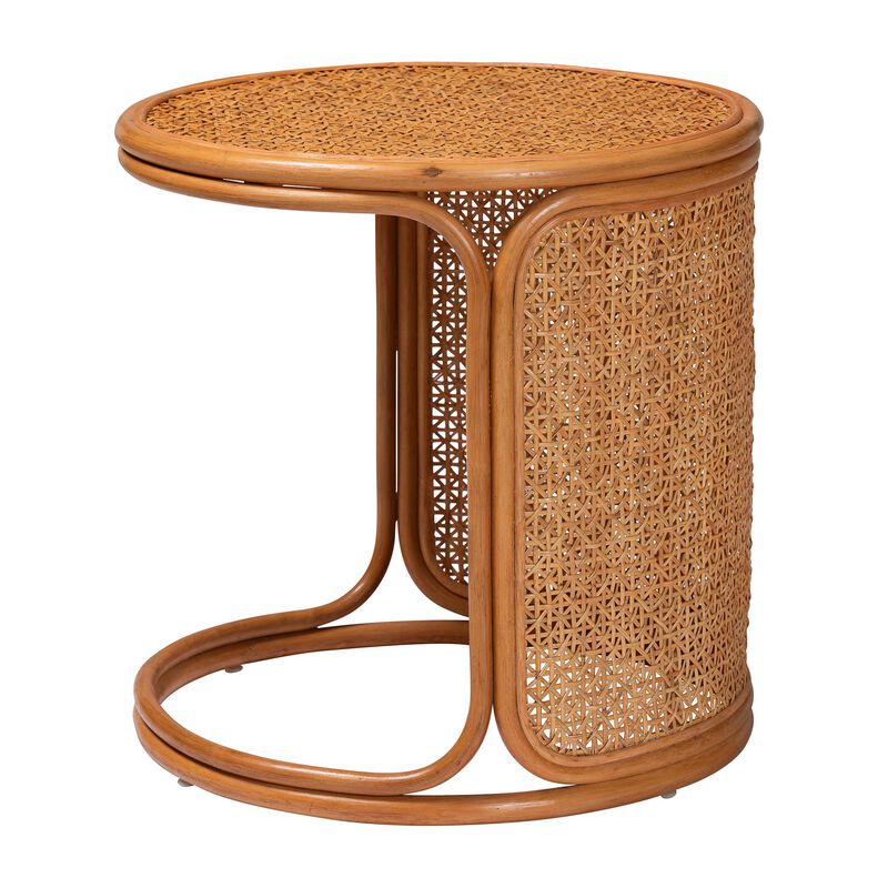 Bali & Pari Eldon Bohemian Honey Rattan Large End Table