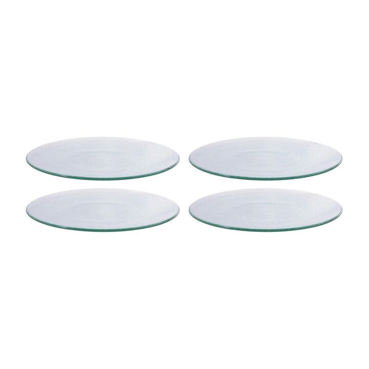 Glass Dinnerware dia.9" Round Clear Glass Plate (Set of 4)
