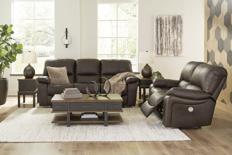 Leesworth Dark Brown Power Reclining Sofa