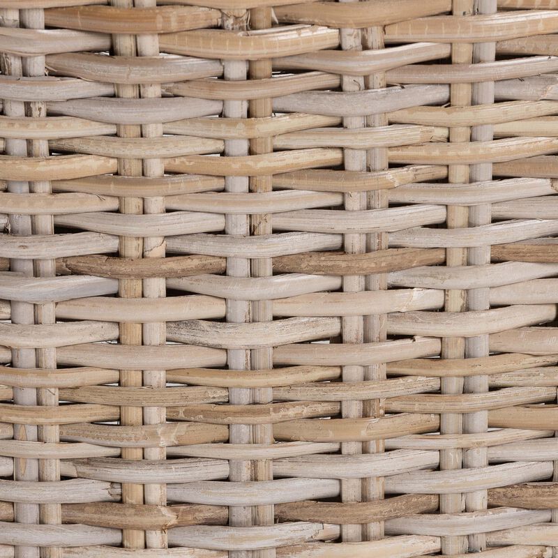 Bali & Pari Barossa Bohemian Grey Kubu Rattan And Mahogany Wood Dining Chair