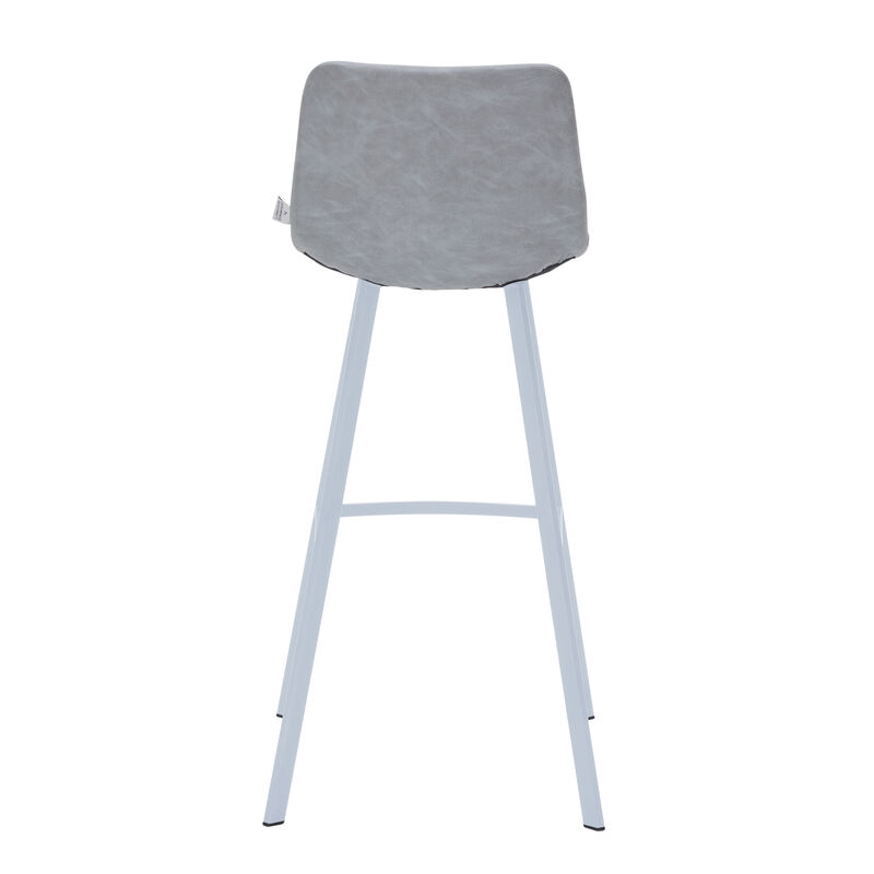 LeisureMod Elland Bar Stool – Modern White Base with Comfortable Padded Seat – Set of 2, Stylish and Durable