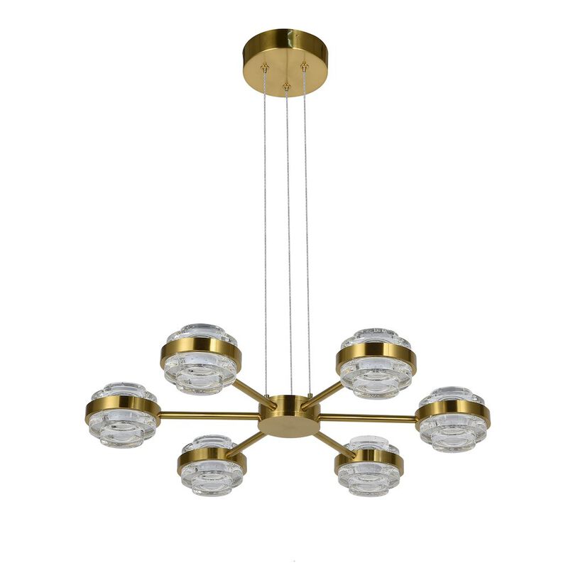 VONN Lighting 6-Light Height Adjustable Pendant Lighting Integrated LED Chandelier