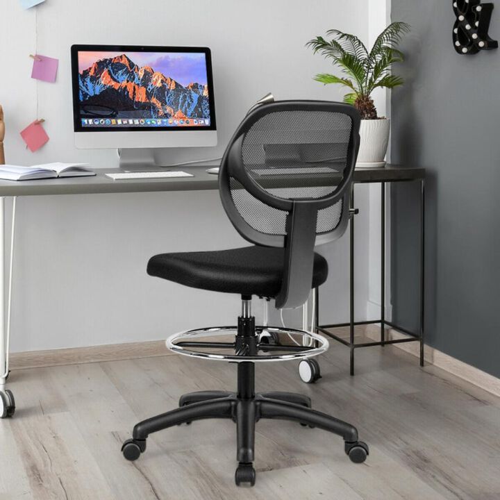 Hivvago Adjustable Height Mid Back Mesh Drafting Office Chair