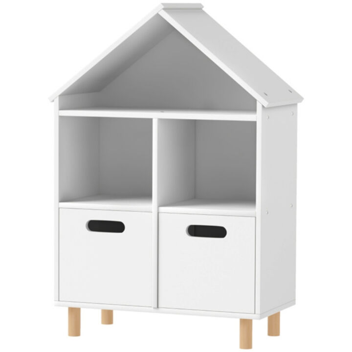 Freestanding Bookshelf with Enclosed Storage for Books and Decor