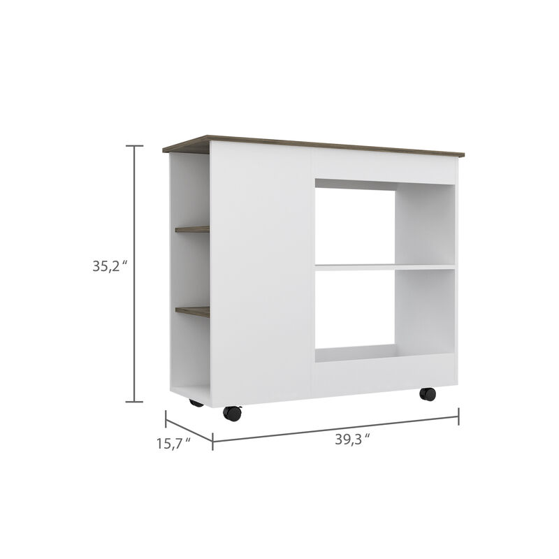 Streamdale Holmeson 5-Shelf Kitchen Cart With Caster And Dark Brown